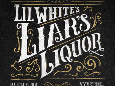 Liar's Liquor Label label lettering script typography
