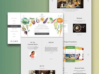 Website Design for a Nutritionist earthy food fruits health illustration design interaction design nutrition ui uiux ux web design website design