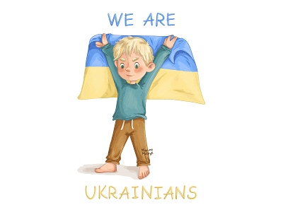 We are Ukrainians and we are free 💙💛 boy character flag illustration no war standwithukraine stop war support ukraine ukraine ukraine illustration