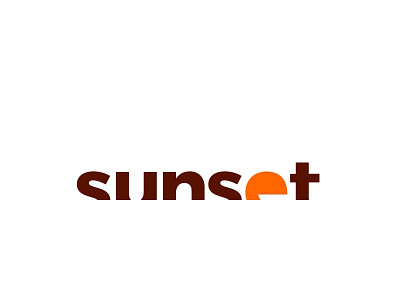 Sunset 2d clean design flat illustration lettering logo minimal sun type typography