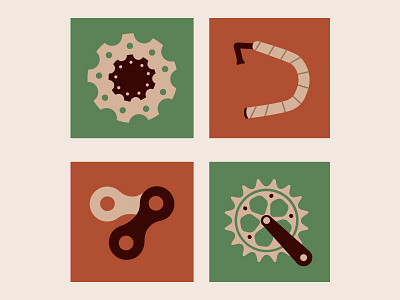 Bike part icons bicycle icon