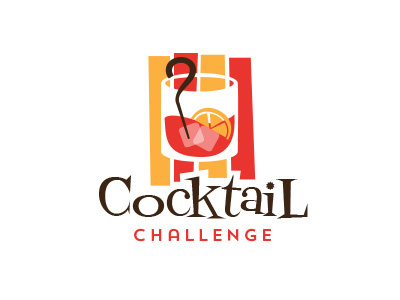 Cocktail app logo cocktail logo midcentury negroni red retro