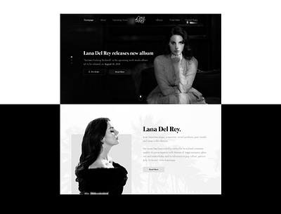 Lana Del Rey - Website Design Concept black black white uidesign web web design website