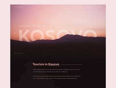 Visit Kosovo - Tourism Website Design design flat photoshop typography ui uidesign vector web website