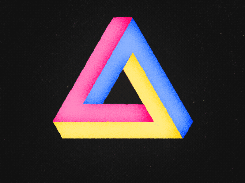 Odd Triangle colours illusion rotation triangle