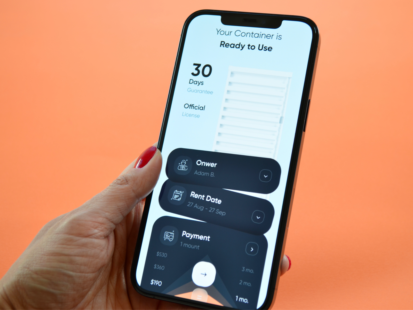 Portable Storage Container Rental App by Mary S. for RonDesignLab ⭐️