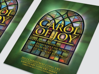 Carol Of Joy Program christmas church concert cover louisville music print program stained glass type typography window