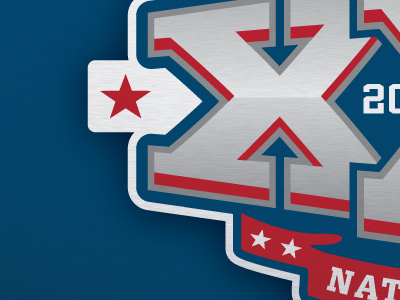 XXV championship concept design event finals logo patriotic roman numeral sport star super bowl type