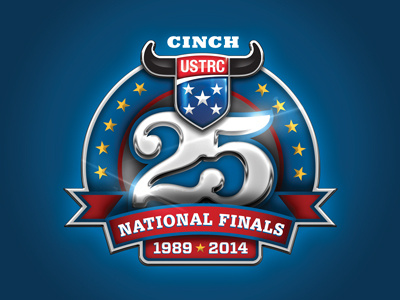 25th Anniversary Logo 25 anniversary athletics championship design event finals logo national roping silver sport