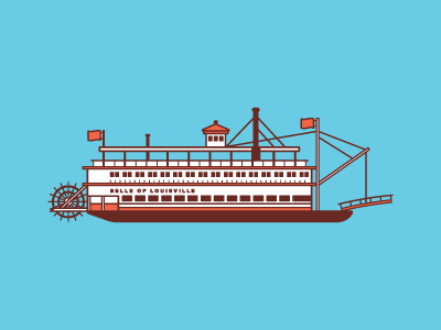 Belle of Louisville belle of louisville boat flat icon illustration kentucky landmark louisville riverboat steamboat vector