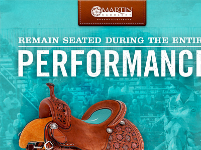 Performance ad advertisement design horse layout leather performance photoshop print saddle texture type