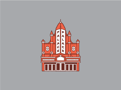 Louisville Palace building flat icon illustration kentucky landmark louisville louisville palace marquee palace theater vector