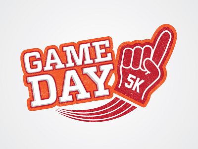 GameDay 5K 5k college finger foam finger football fun gameday logo race run sports tailgate