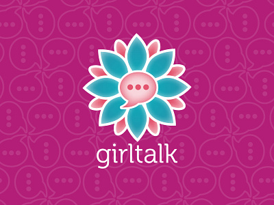 girltalk pattern blog branding bubble feminine flower girl icon logo pattern speech talk women