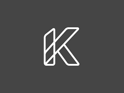 K is for K branding icon k letter letter k line logo mark simple stroke type typography