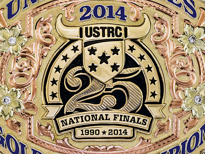 25th Anniversary Buckle 25 anniversary belt buckle buckle championship event finals gold logo national roping sport