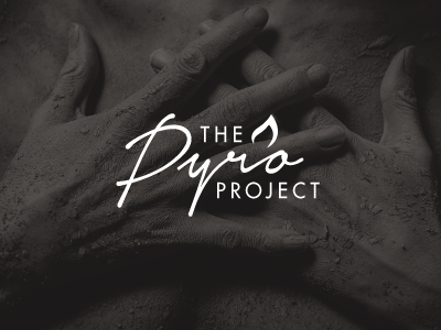 The Pyro Project branding charity flame ignite logo photography project pyro script type typography