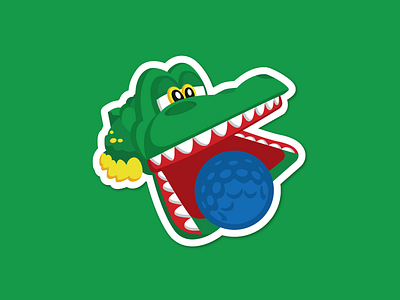 Gator Golf 90s alligator character gator gator golf illustration mini golf rebound sticker sticker mule toy vector