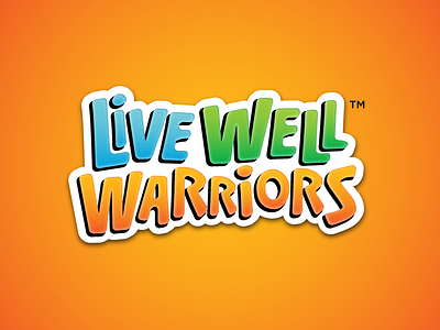 Live Well Warriors brand cartoon fun health identity kids live logo logomark type warriors wellness