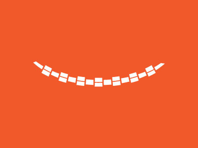 Smile Icon braces branding cute face family fun happy icon identity logo mark orange orthodontist simple smile teeth