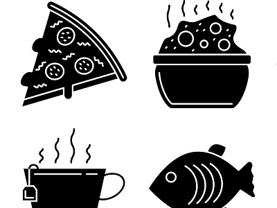 Food Glyph beer coffee design drink food hamburger icon icons illustration line set vector