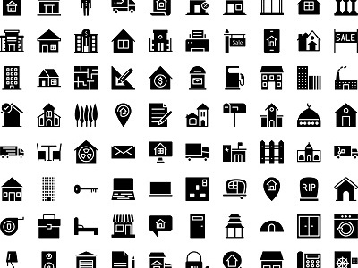 Real Estate apartment building estate home house icon icons key real rent vector