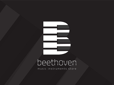 Beethoven Music Instruments Store Logo b concept art graphic design logo logo design music piano