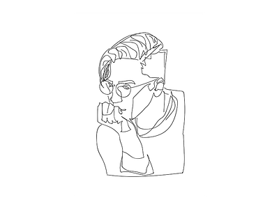 the thinker blackandwhite glasses illustration man online thinking