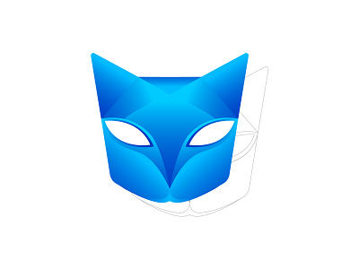 Cat logo blue brand branding design branding designer cat cat concept cat head design logo cat vector