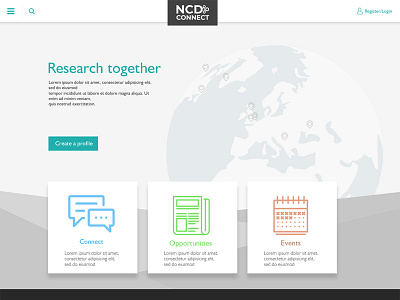 NCD Connect landing mockup