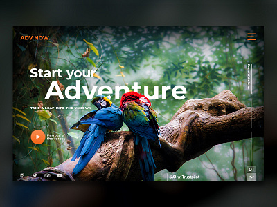 Adventure Now - Start your adventure fakeui graphic design landing page travel typography web design