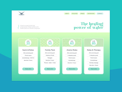 Swimming pool/spa pricing page // Pricing page concept blue cards cards ui pricing page spa swimmingpool ui web design website