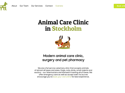 Website for a Vet Clinic front page ux vet veterinary web design website