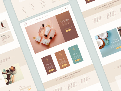 Website Concept for Organic Beauty Brand beauty beauty product clean design front page ux warmcolors web design webdesign website