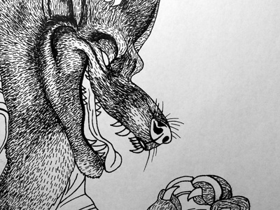 Moonshine Werewolf illustration ink moonshine pen snowboard werewolf