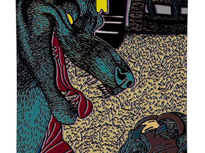 Unlikely Pals In Prohibition II illustration ink moonshine pen werewolf