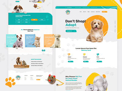 R C Fur De Leash HomePage adopt adoption animalshelter design donation kitens landingpage pet care pets puppies startup ui ux web