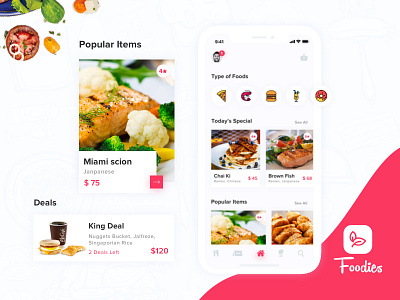 Food App - HomePage cards deals design food icon restaurant uiux