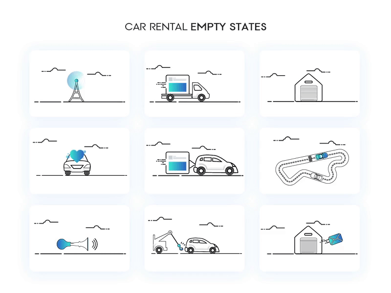 CarRental - Empty State animation car empty error gif illustration no connection no follower no message no net no notifcation no post no timeline rental state