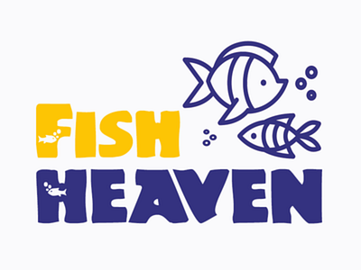 Fish Heaven branding company farm fish fish farm fish logo font illustration typography vector