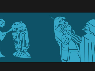 Picto Synopsis2 photoshop wireframe picto-synopsis leia star wars darth vader r2-d2