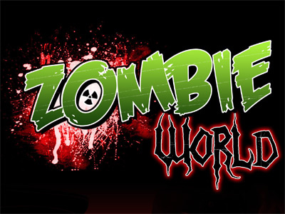 ZOMBIE world blood green logo red zombie zombie world