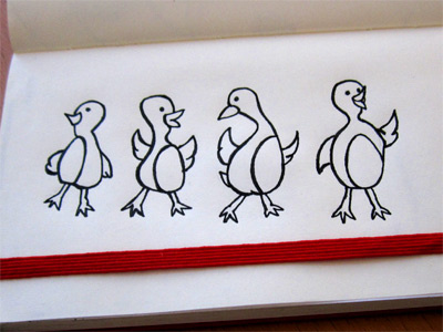 Ducks in a Row... ducks ink prep sketch