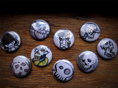 skull3sixfive buttons buttons hand drawn skull skull3sixfive