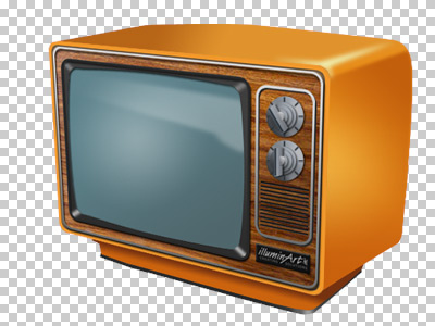 TV icon illustration orange photoshop retro tv
