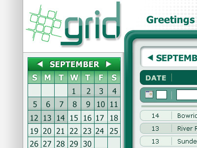 The Grid green layout