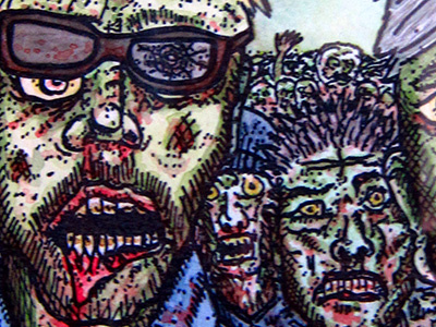 Zombies 4 Crimbo blood painting watercolor watercolour zombies