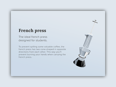 French press 3d cinema 4d exploded view product design