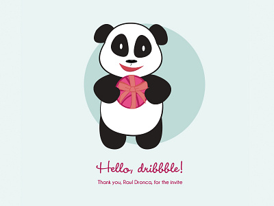 Hello Dribbble dribble illustration panda