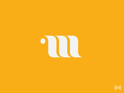 M Logo graphicillustration icon illustration lineart logo logodesign m typo typography vector wave yellow